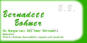 bernadett bohmer business card